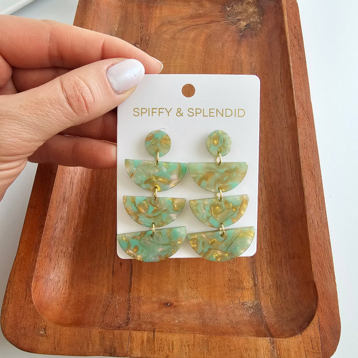 Kennedy Earrings - Champagne Mint