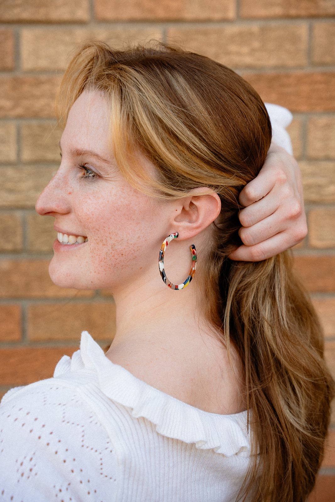 Cameron Hoop Earrings - Moody Mosaic
