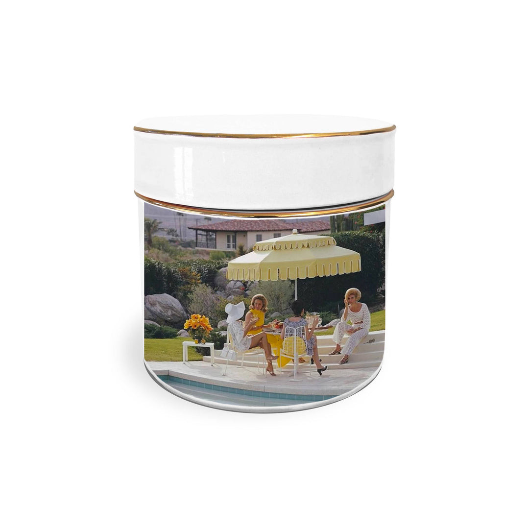 Ceramic Jar - Yellow Umbrella