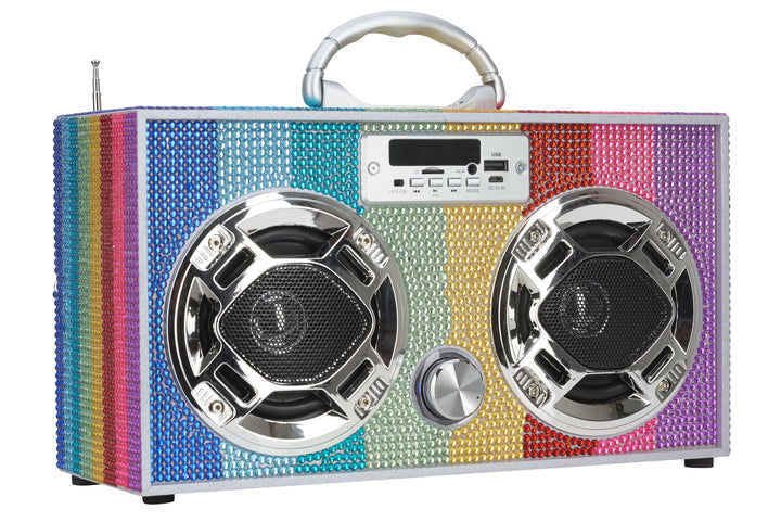 Rainbow Bling Wireless Boombox with FM Radio