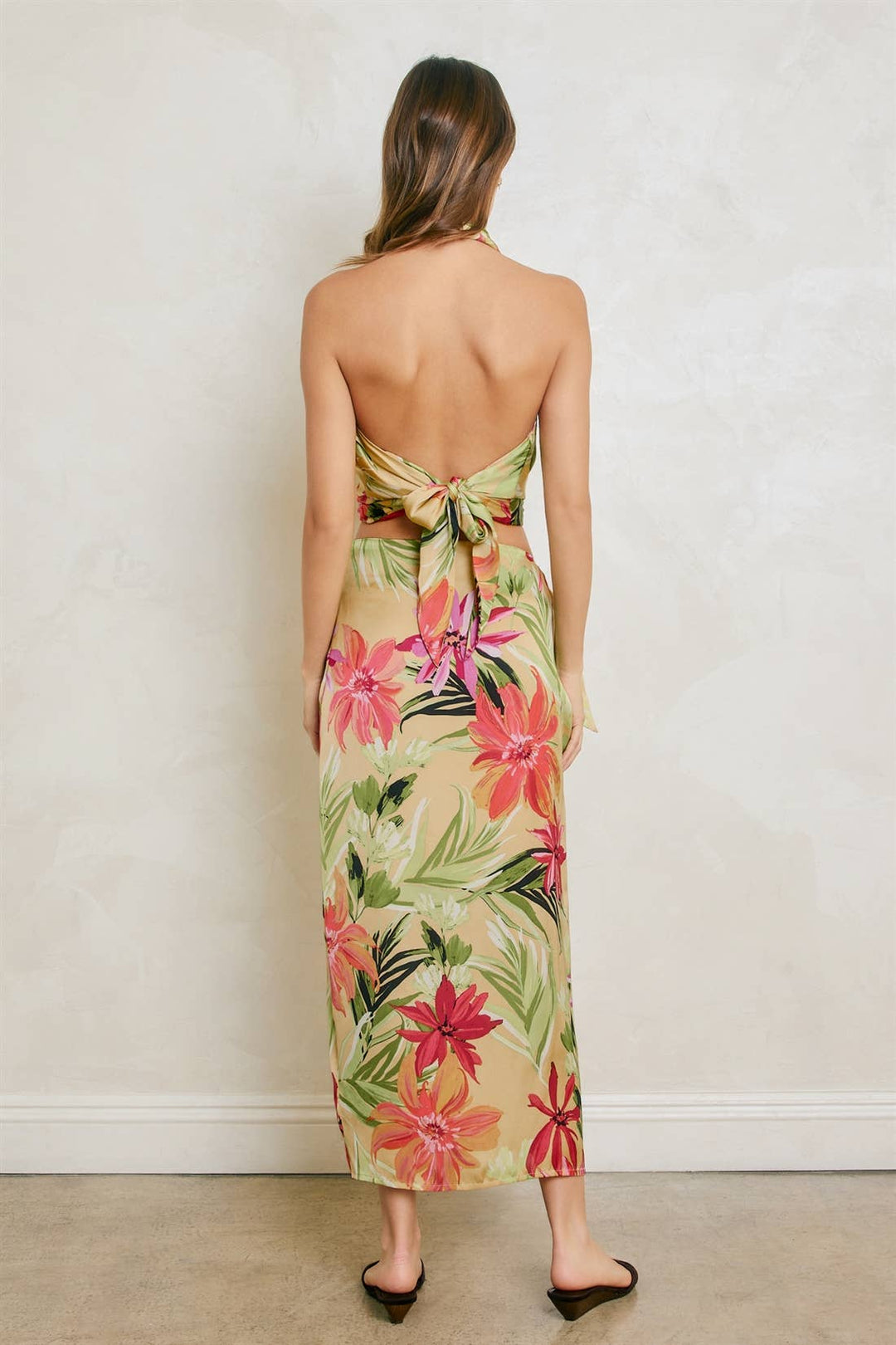 Tropical Floral Sarong Wrap Skirt