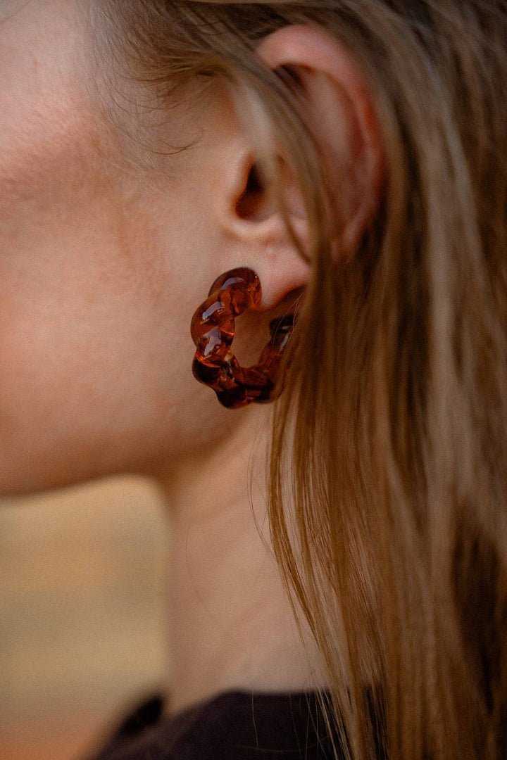 Ramona Hoop Earrings - Amber