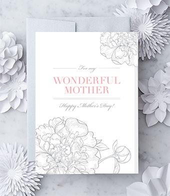 For My Wonderful Mother - Peony Blooms Mother's Day Card