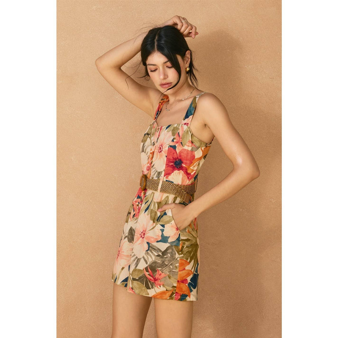 Countryside Bird Button Down Romper