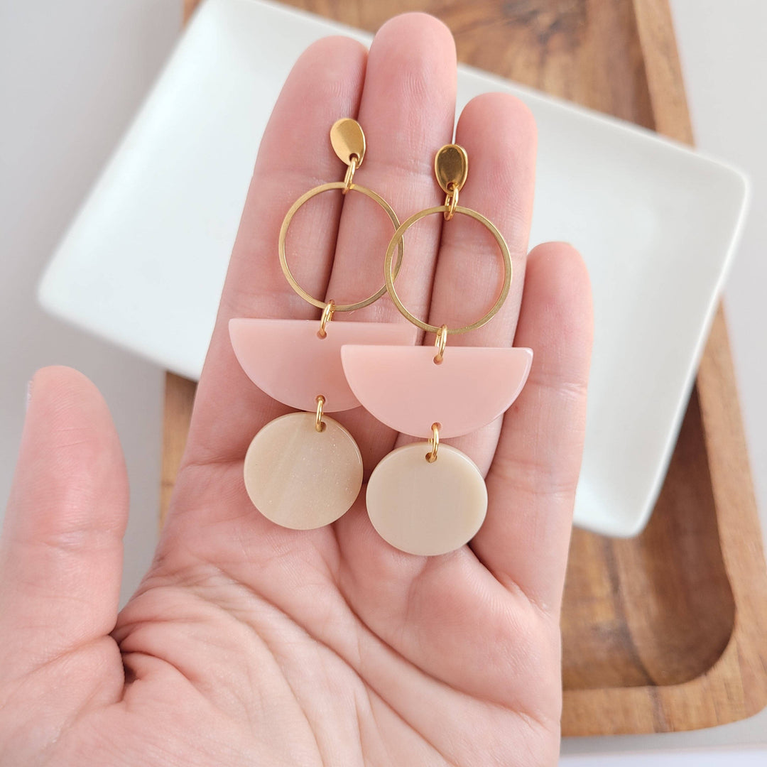 Wren Earrings - Blush & Linen // Jewelry, Gift
