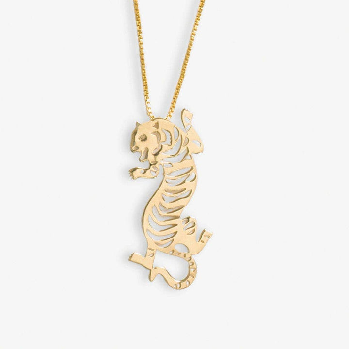 Bianca Tiger Statement Necklace Brass