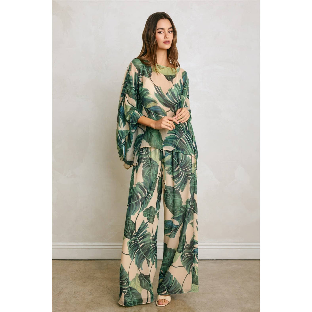 Hidden Oasis Wide Leg Pull On Pants