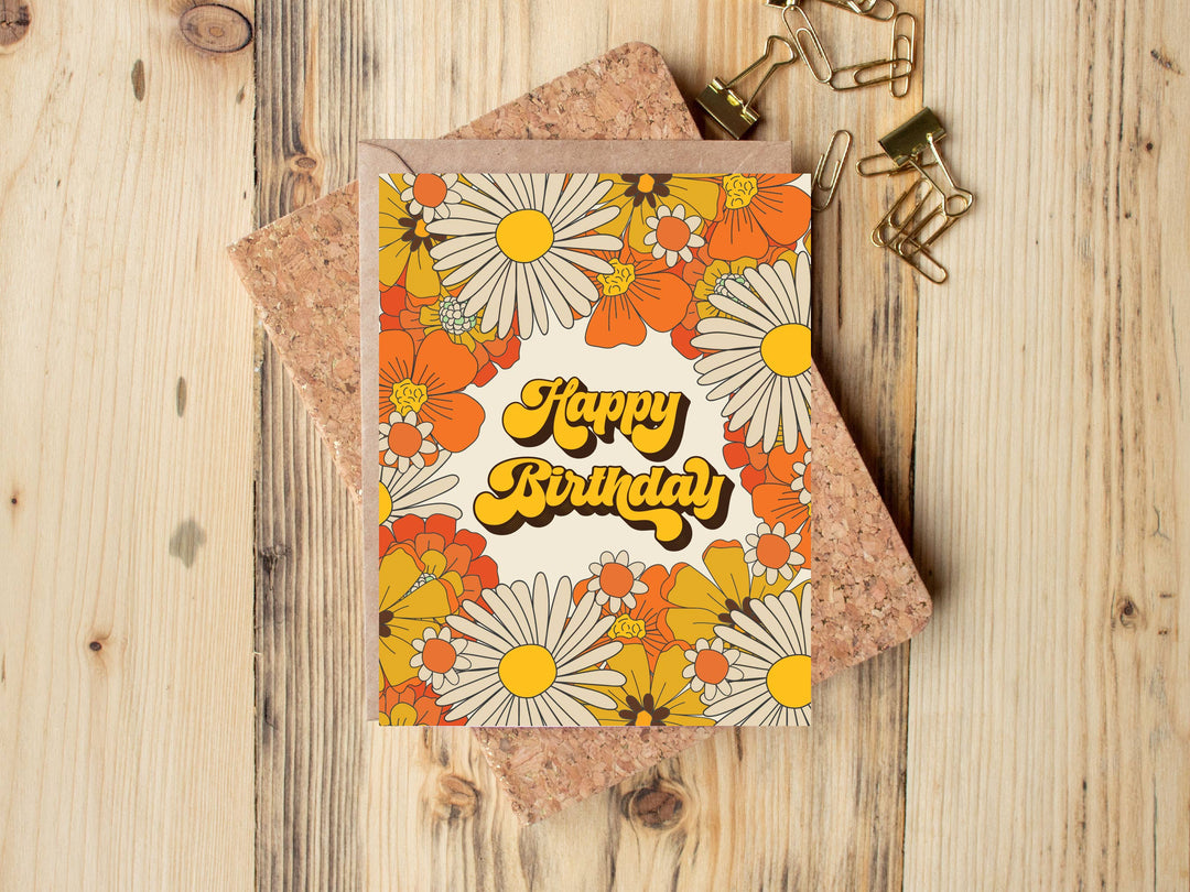 Retro Happy Birthday Card
