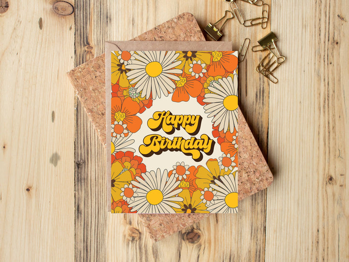 Retro Happy Birthday Card