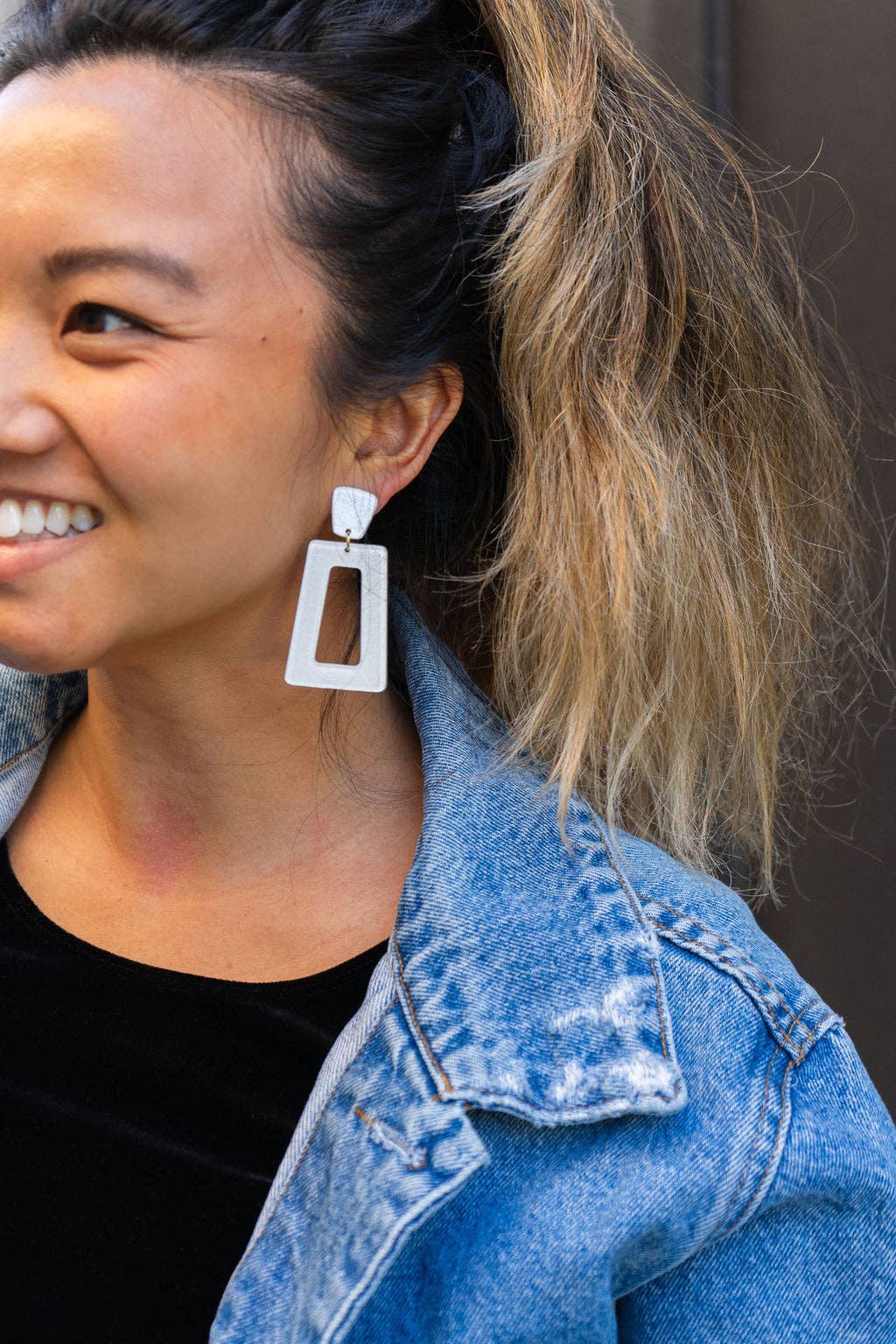 Avery Earrings - White Glitter // Jewelry, Game Day