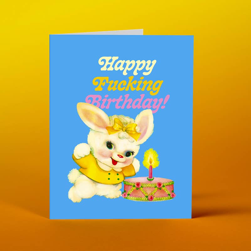 PINK BUNNY! birthday card