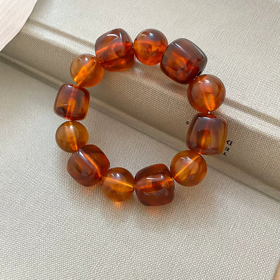 Acrylic Irregular Square Round Beaded Bracelet