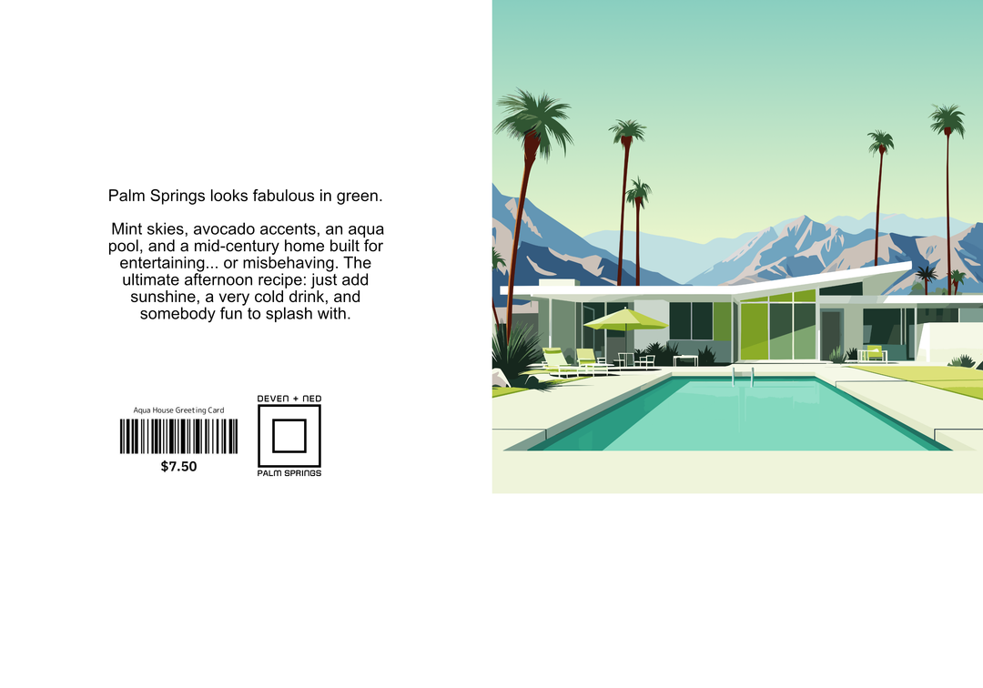 Aqua House Greeting Card