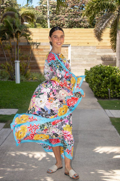 Floral Fiesta Blue Caftan
