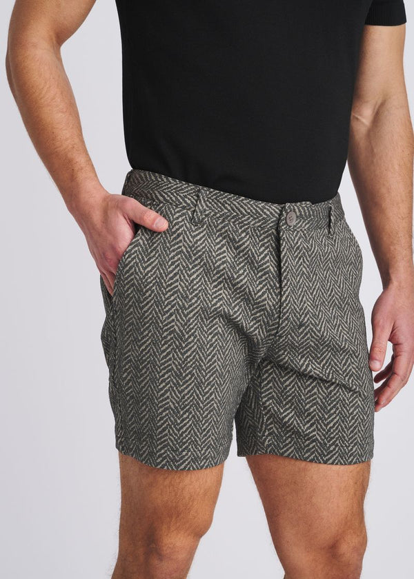 Herringbone Jacquard 6" Inseam Stretch Knit Chino Shorts