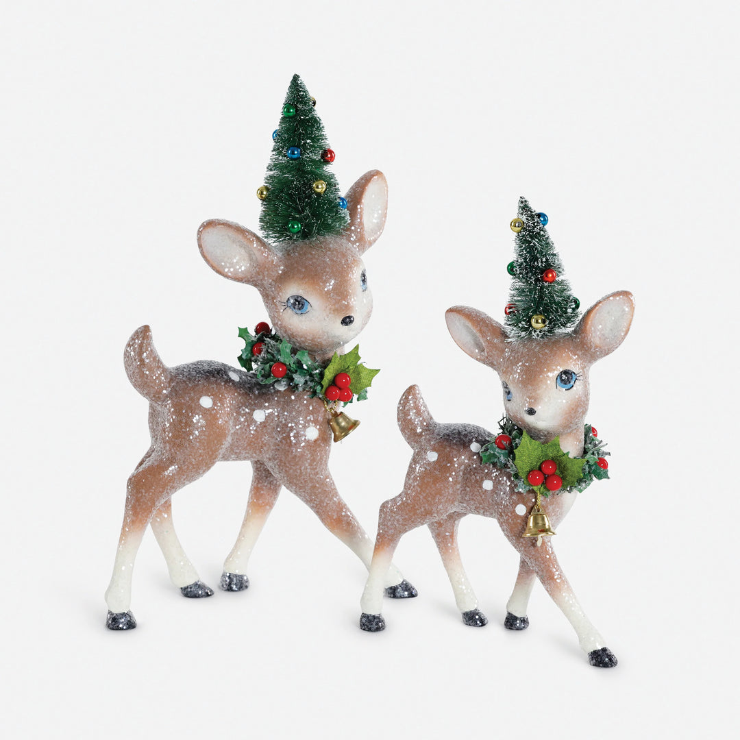 Vintage Deer w/Tree Resin Figure