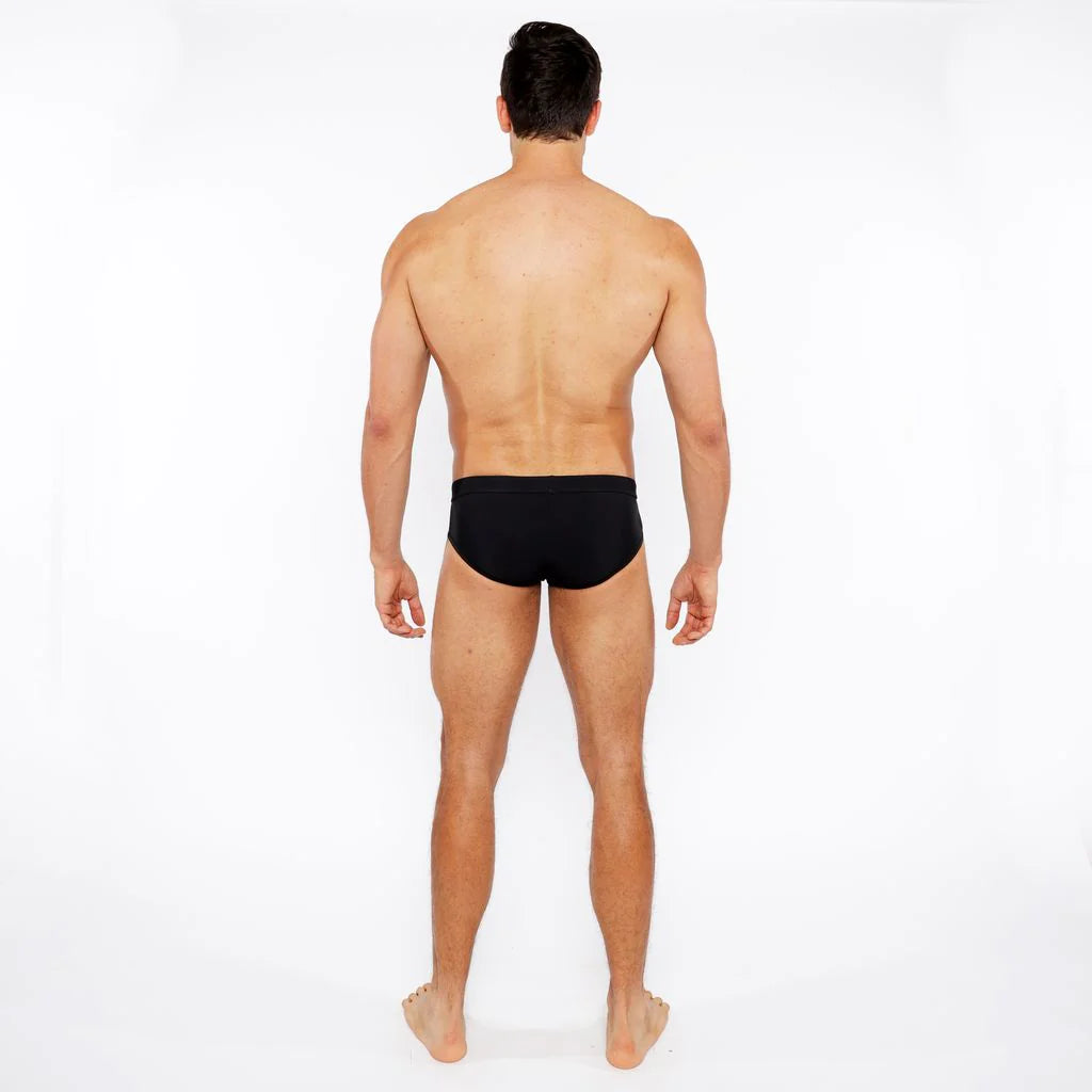 Black Pinstripe Swim Brief St-8015-29