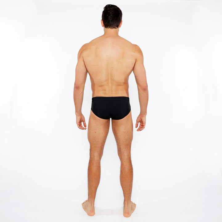Black Pinstripe Swim Brief St-8015-29