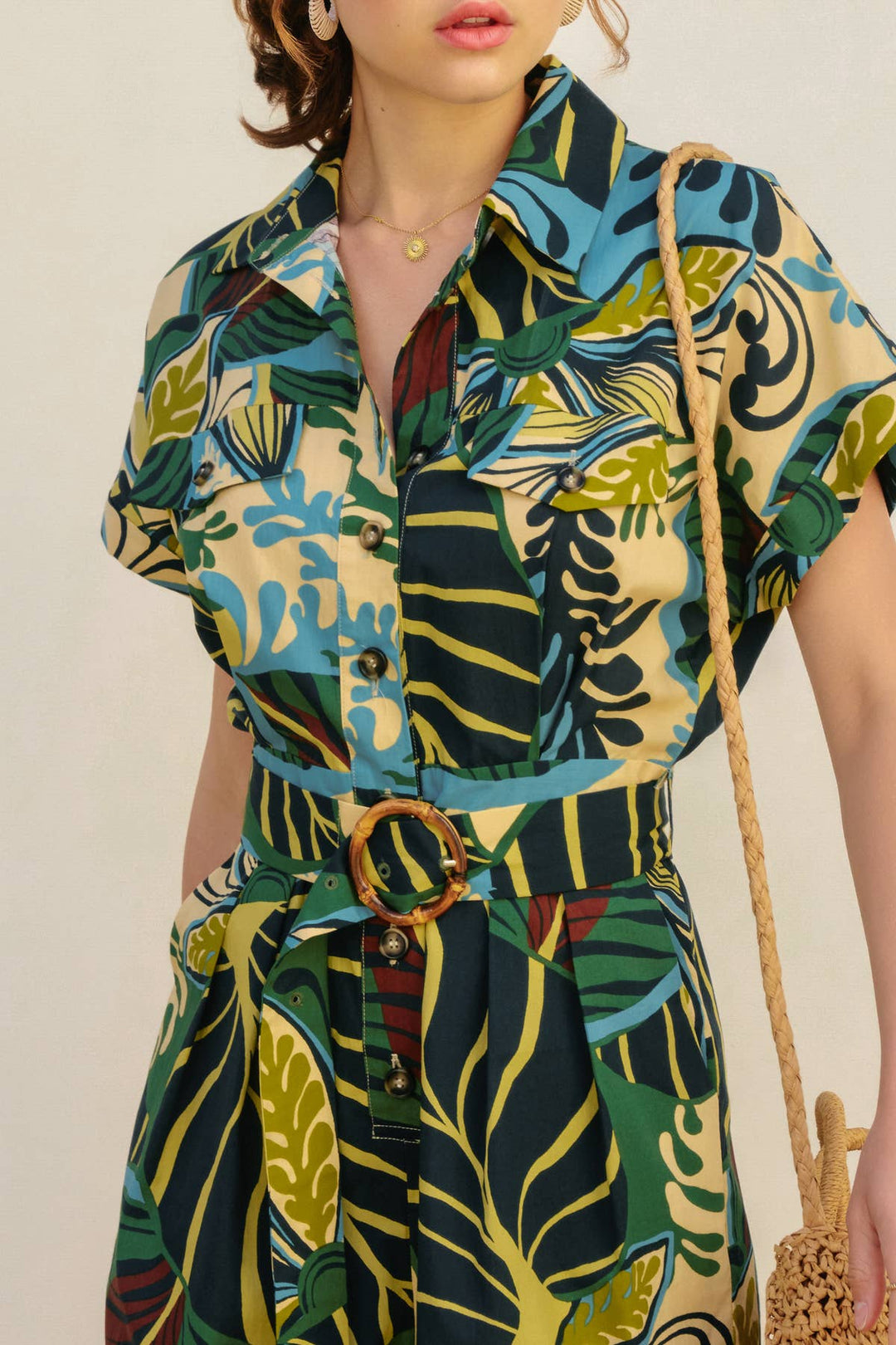 Beach House Rolled Short Sleeve Romper