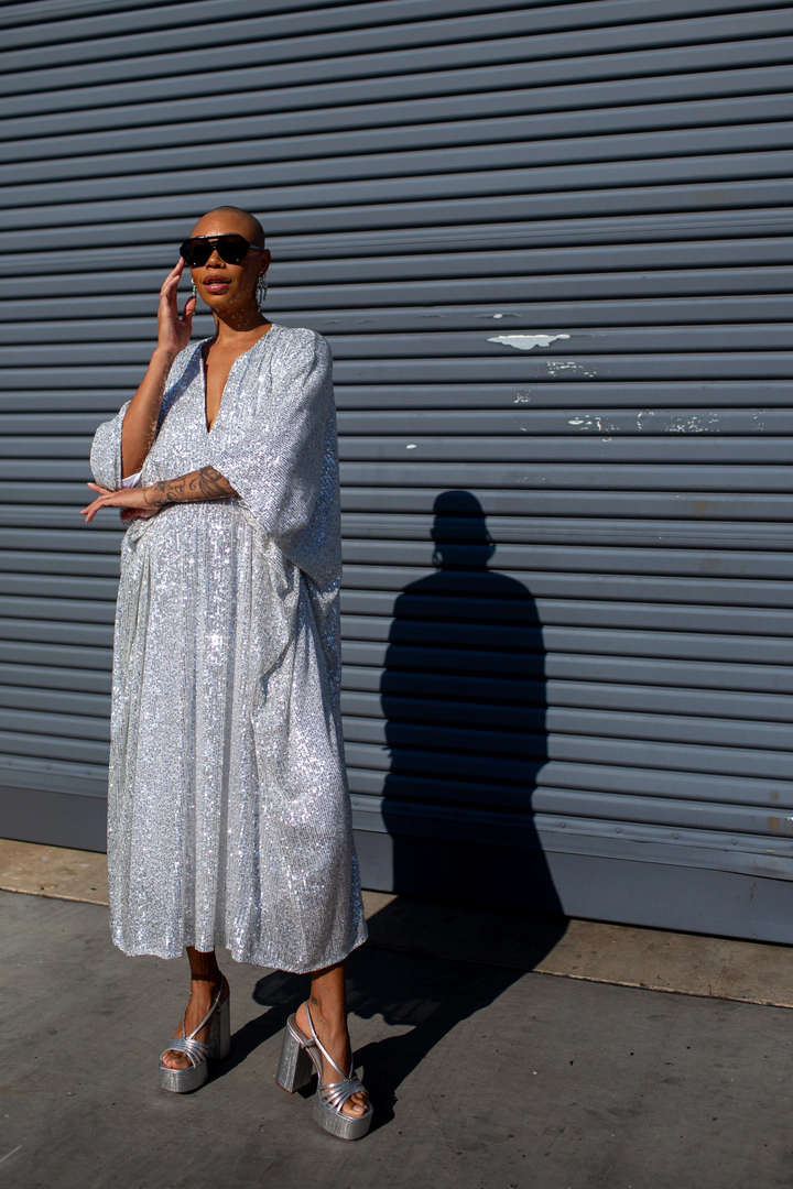 Diamond Dust Sequin Goddess Waist Caftan