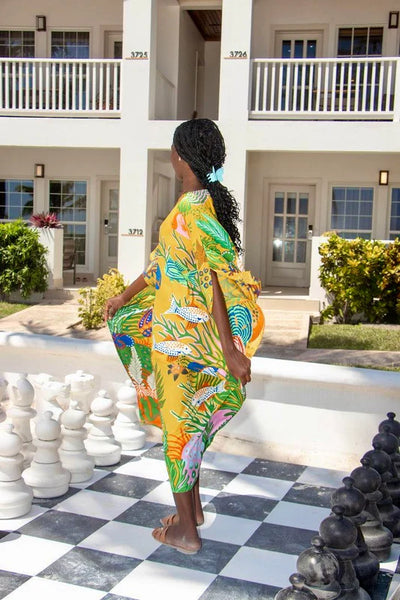 Coral Reef Sunset Full Length Caftan