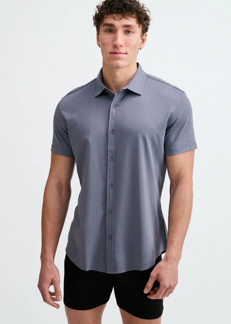 Solid Stretch Jersey Knit Short Sleeve Shirt St-963