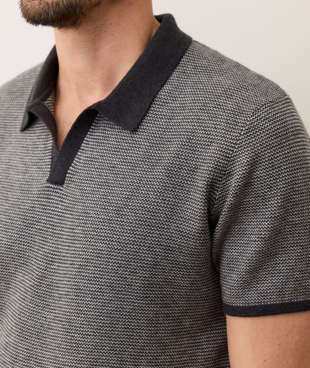 Liam Sweater Polo - Black Oyster/Pearl Grey
