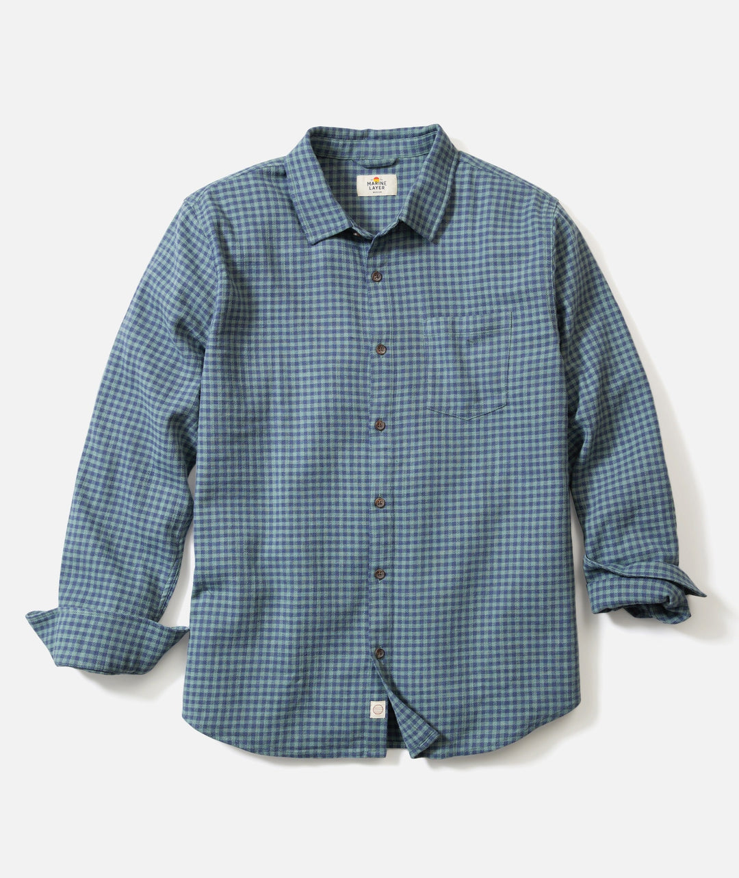 Classic Stretch Selvage Shirt Green / Navy Gingham