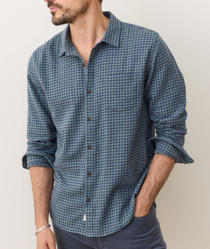 Classic Stretch Selvage Shirt Green / Navy Gingham