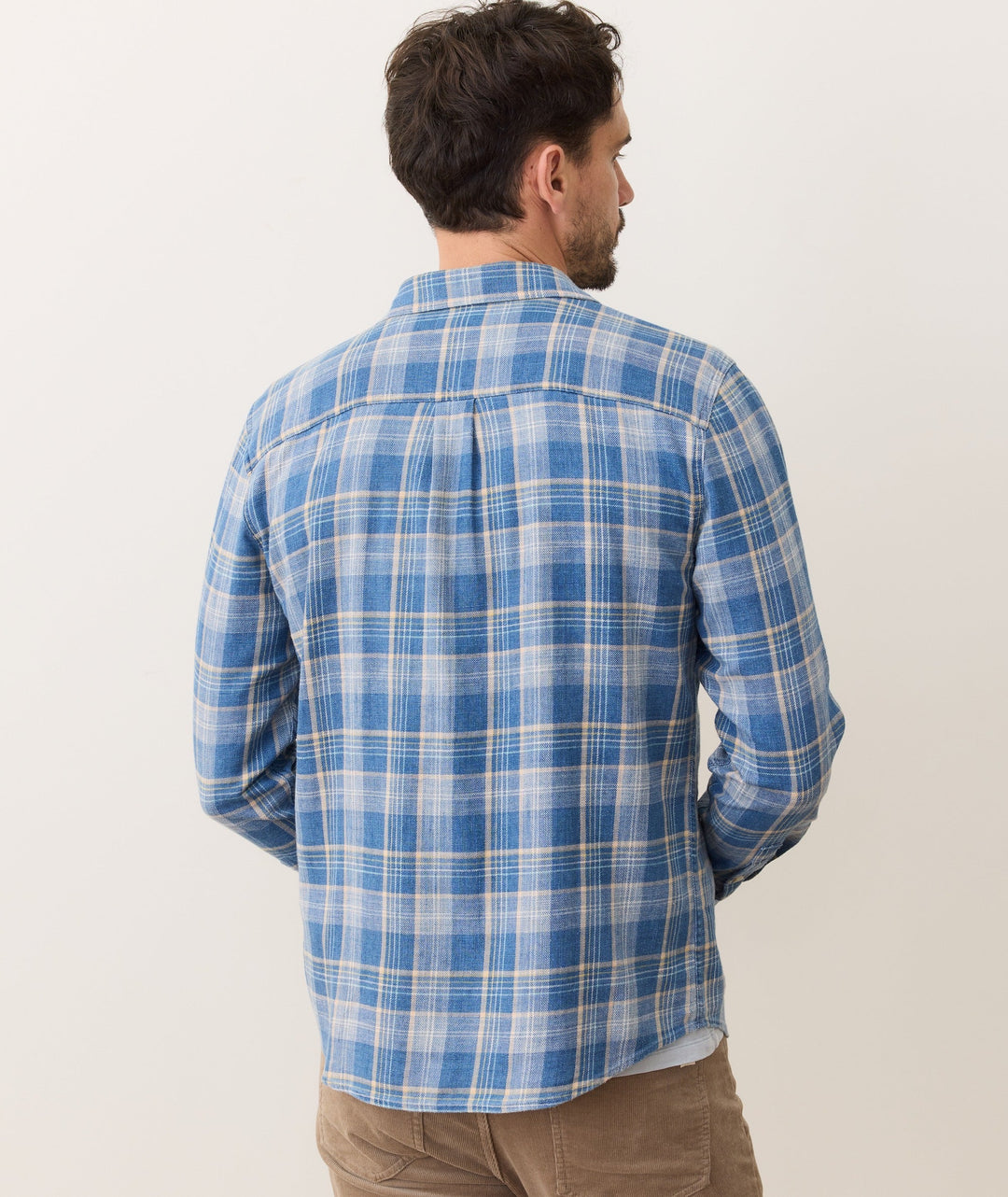 Classic Stretch Selvage Shirt Blue Indigo Plaid