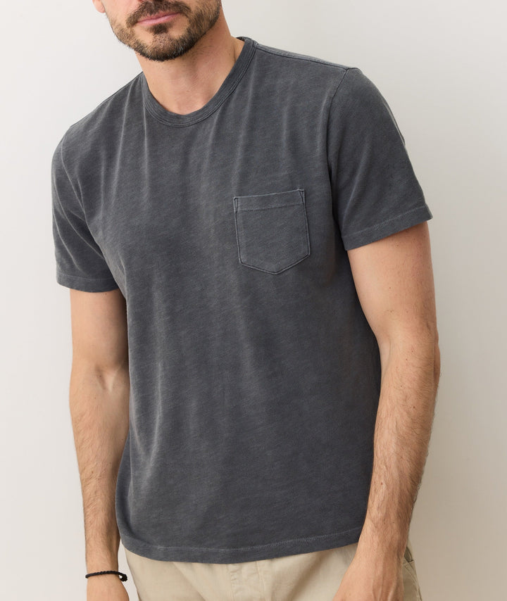Relaxed Heavy Slub Pocket Tee Forged Iron