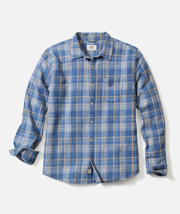 Classic Stretch Selvage Shirt Blue Indigo Plaid