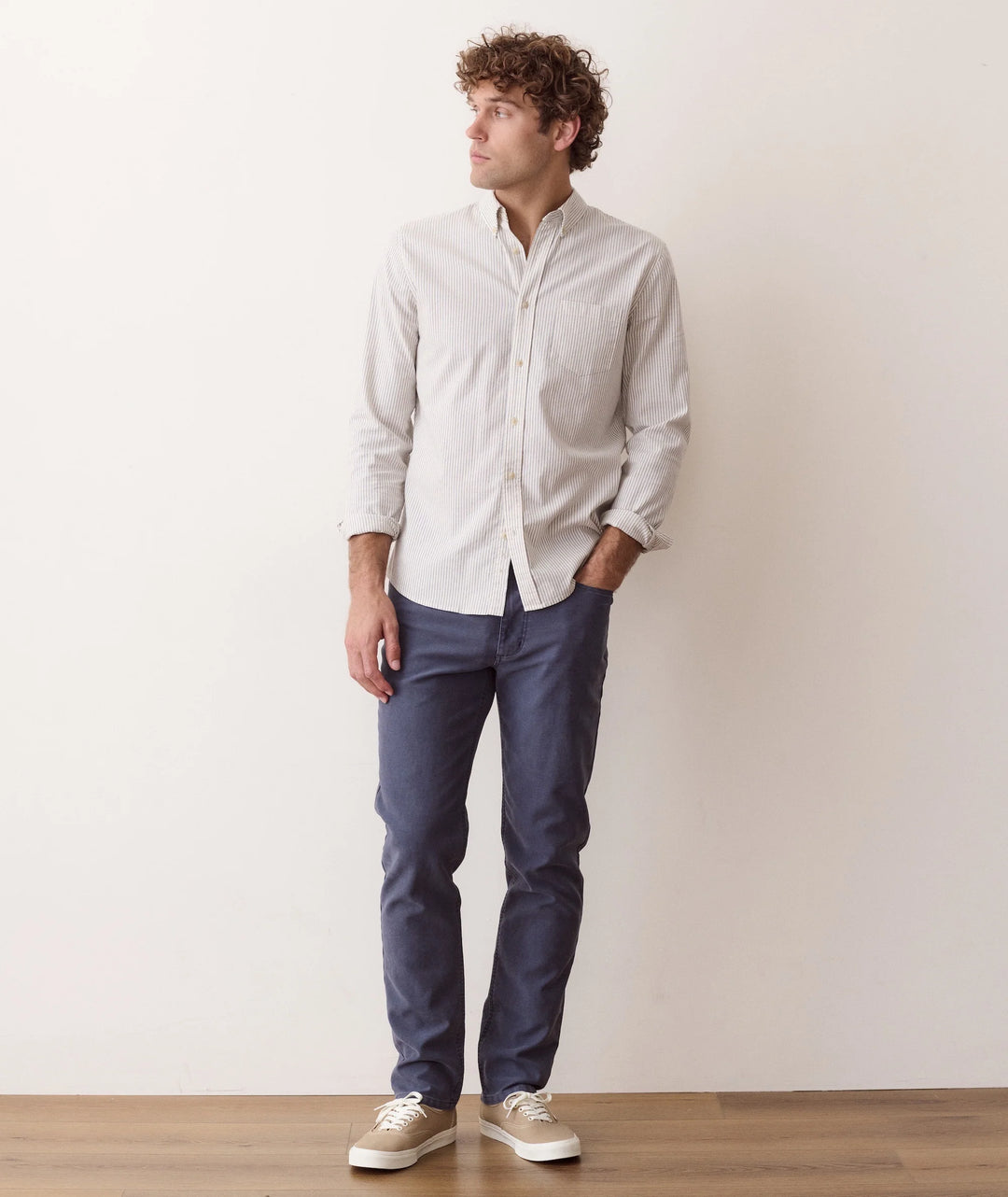 California Oxford Shirt - Navy Stripe