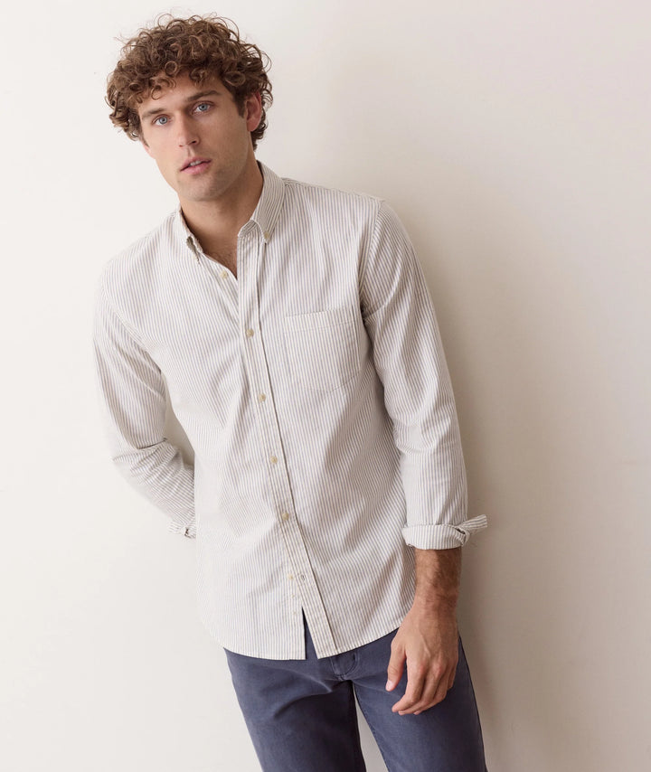 California Oxford Shirt - Navy Stripe