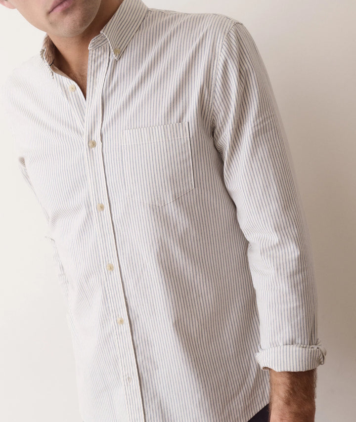 California Oxford Shirt - Navy Stripe