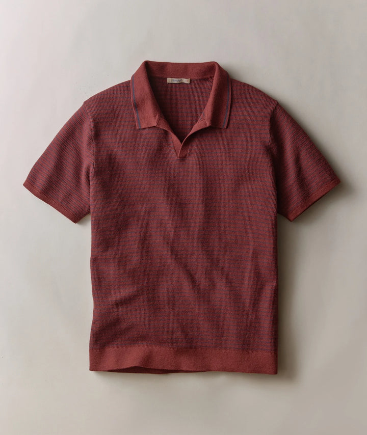 Liam Sweater Polo - Red/Navy Stripe