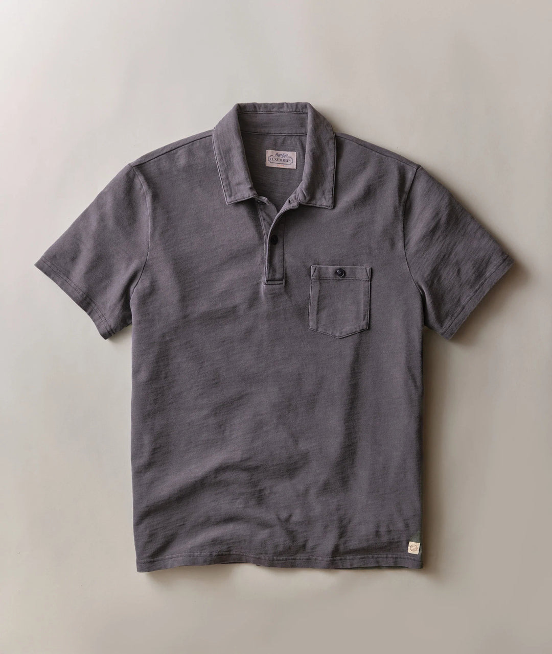 Luxe Slub Pocket Polo - Asphalt