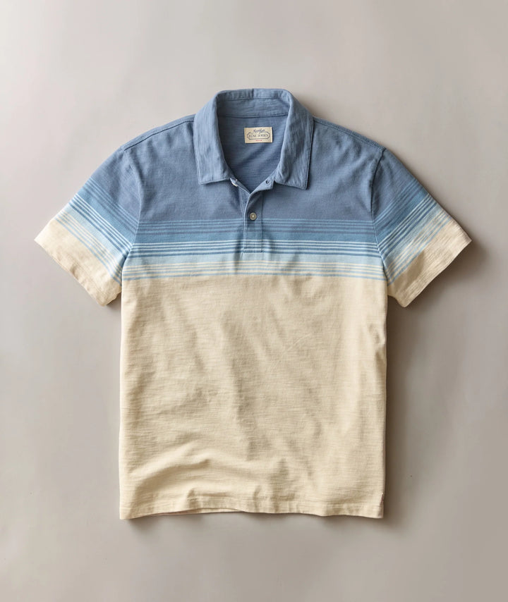 Luxe Slub Pocket Polo - Navy/White