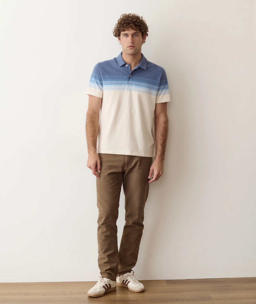 Luxe Slub Pocket Polo - Navy/White