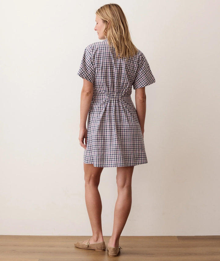 Arden Mini Shirt Dress - Blue & Lavender Plaid