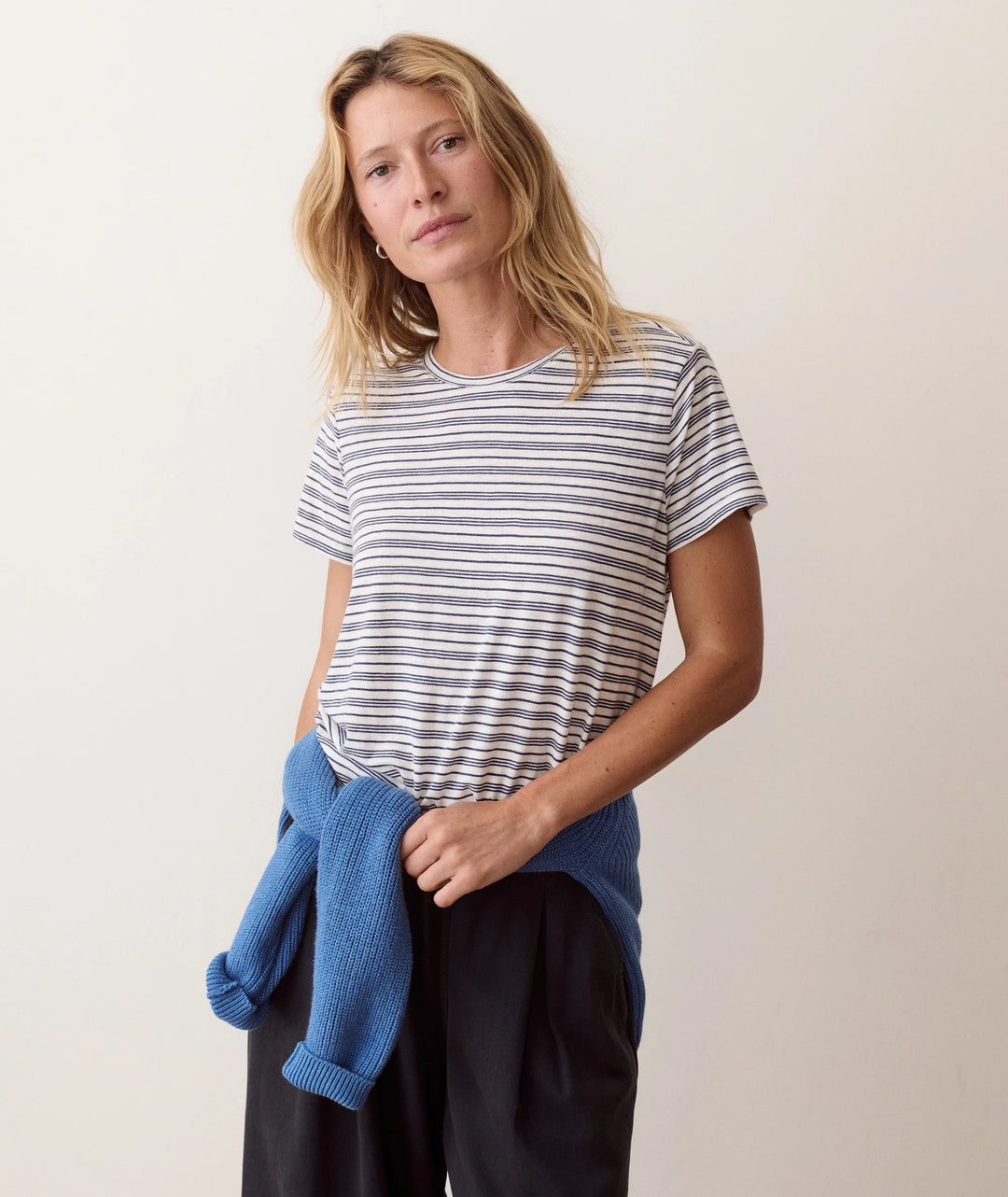 Swing Crew Tee - Navy Stripe