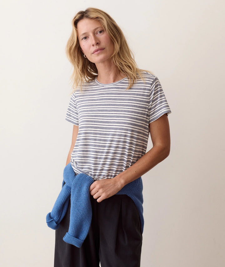 Swing Crew Tee - Navy Stripe