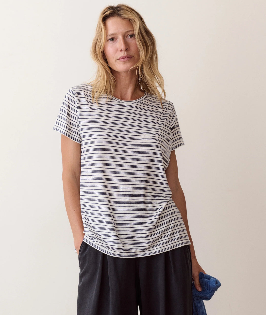 Swing Crew Tee - Navy Stripe