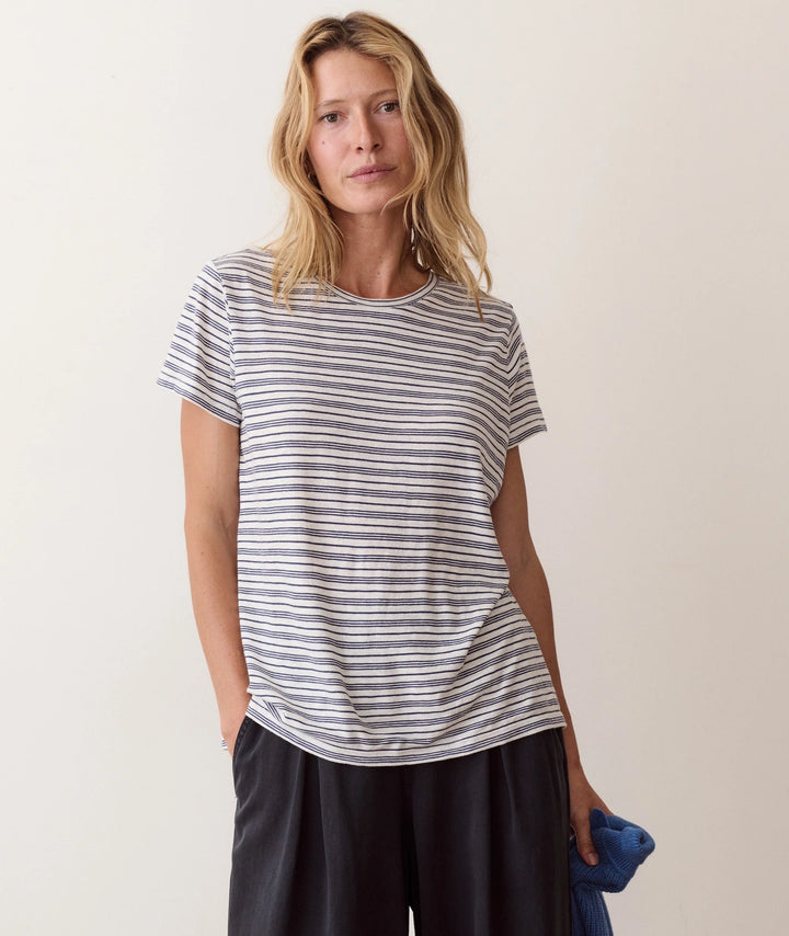 Swing Crew Tee - Navy Stripe