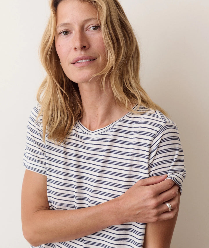 Swing Crew Tee - Navy Stripe