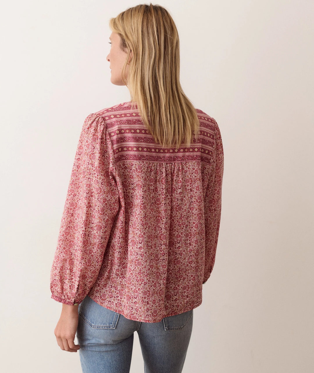 Vivian Button Through Blouse - Blush Floral