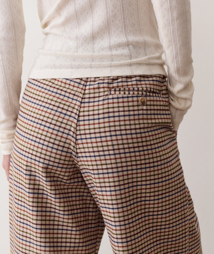 Allison Pleated Moleskin Trouser Fall Check