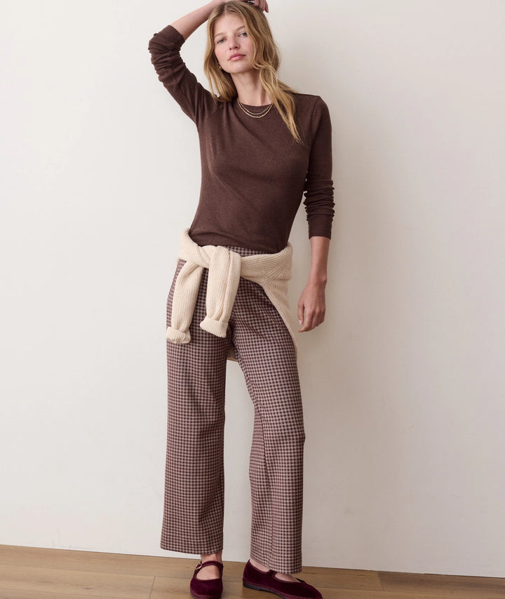Mini Rib Long Sleeve Crew Tee Chocolate