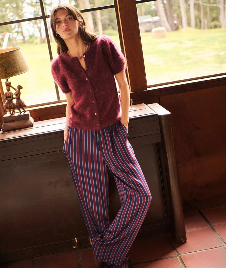 Suri Alpaca Cardigan Cabernet