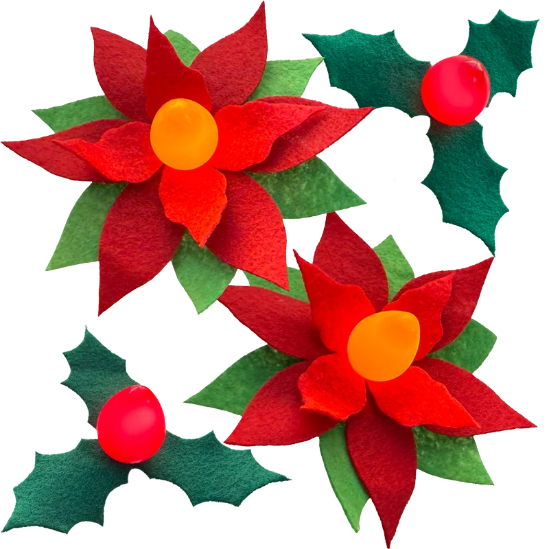 Flora Lights Felt Decorative Holiday Mix